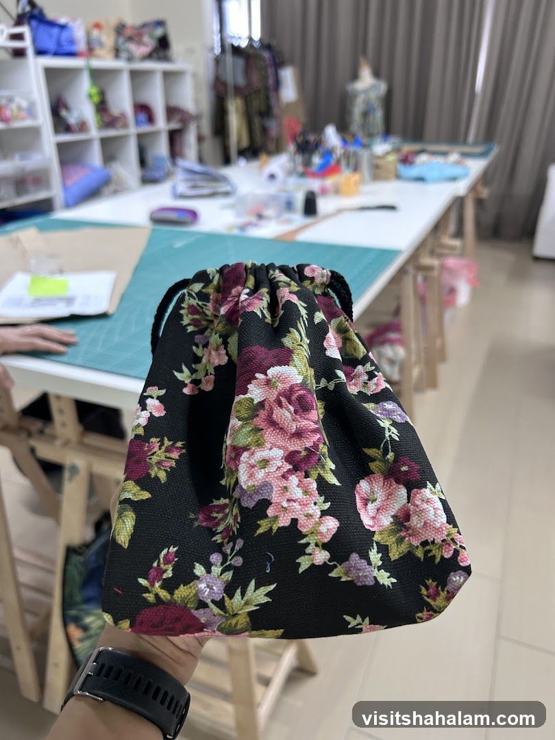 Floral Drawstring Bag