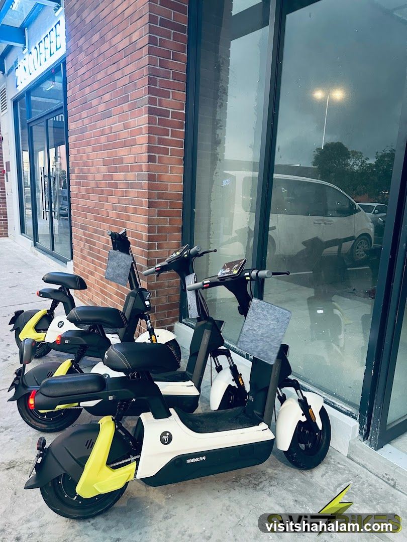 Electric Scooters Outside a Shop