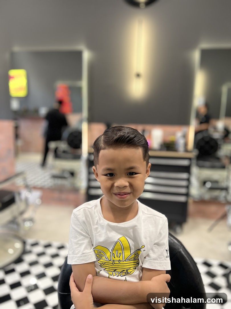 Young boy with a fresh haircut