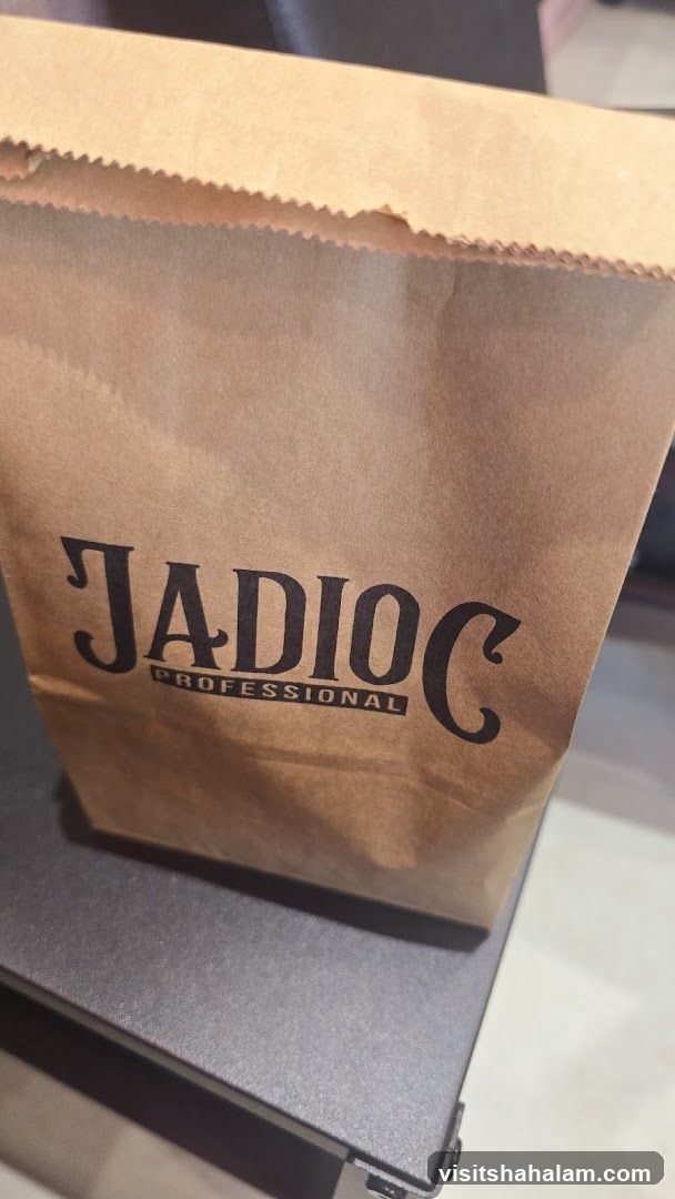 Brown paper bag with logo