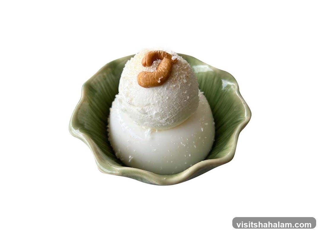 Coconut dessert with ice cream