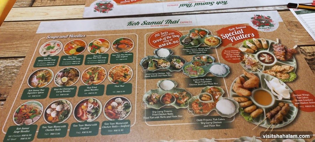 Koh Samui Thai EXPRESS Menu