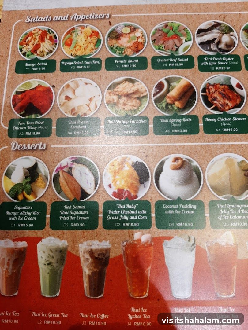 Salads and Appetizers, Desserts, Drinks