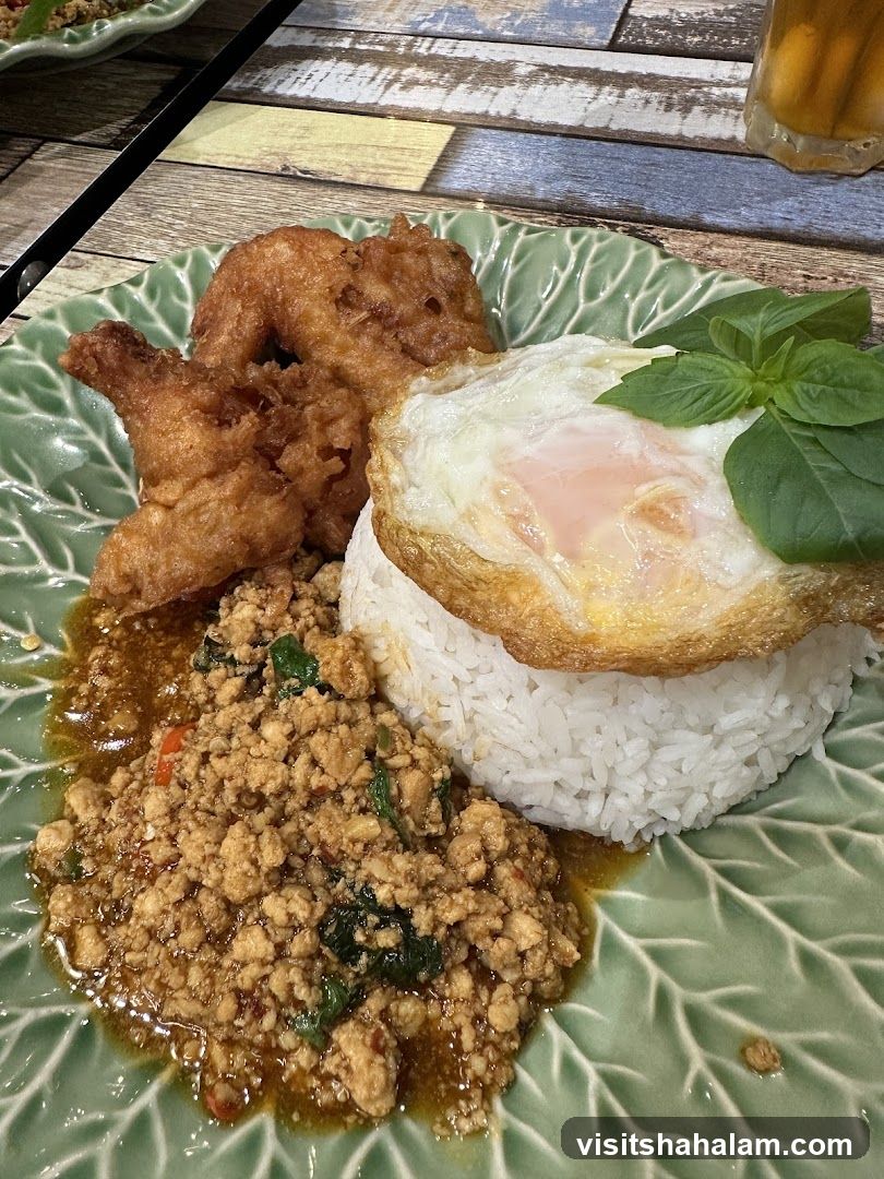 Thai Basil Chicken with Rice and Fried Egg