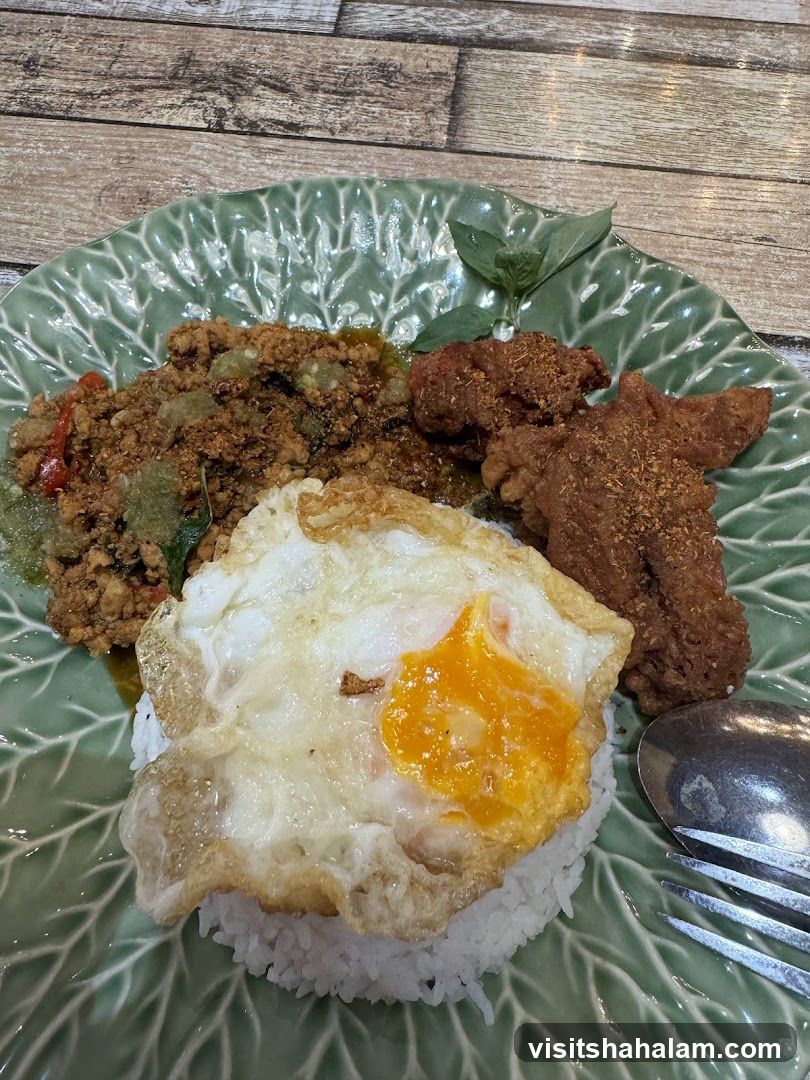 Thai Basil Stir Fry with Rice and Fried Egg