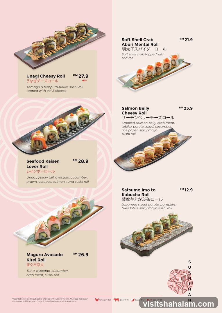 Sushi Menu