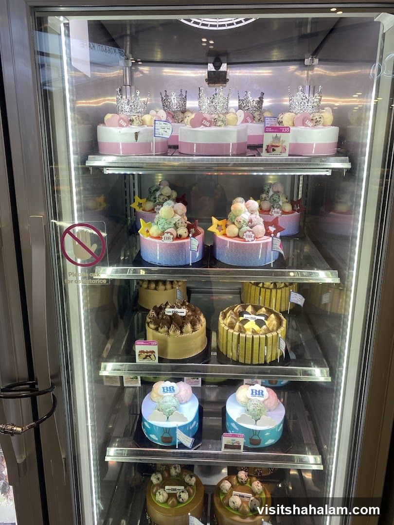 Ice Cream Cakes in Display Refrigerator
