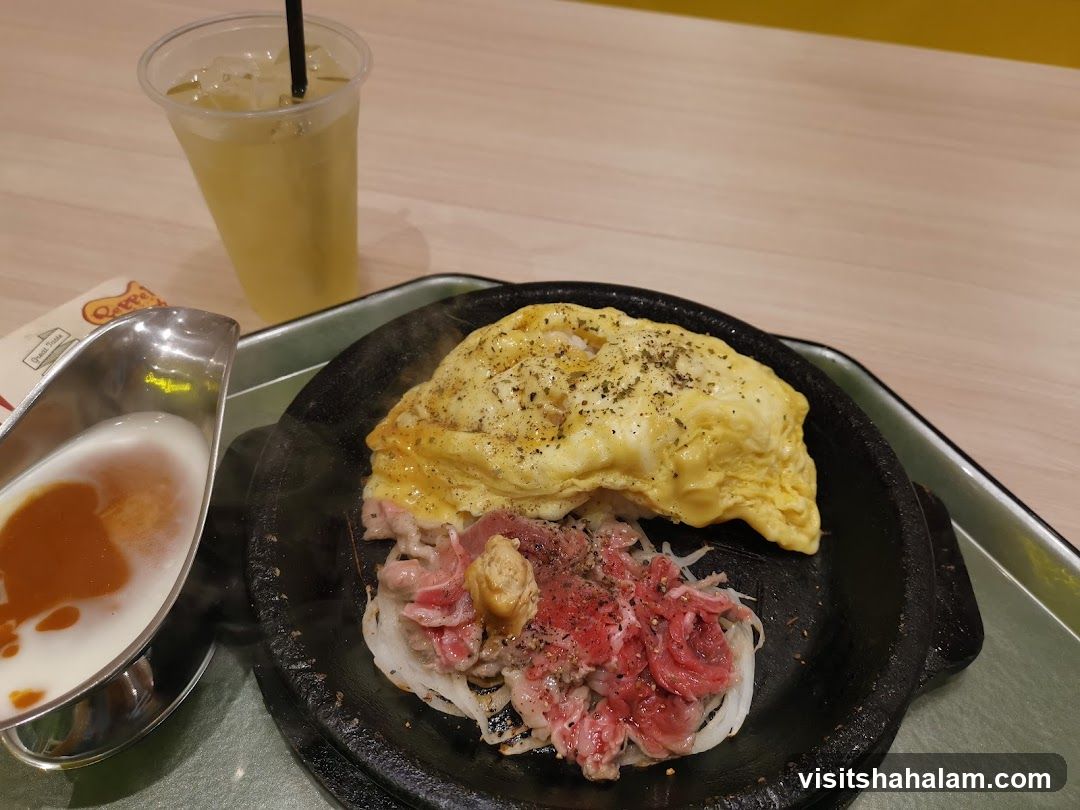 Sizzling Beef and Omelette