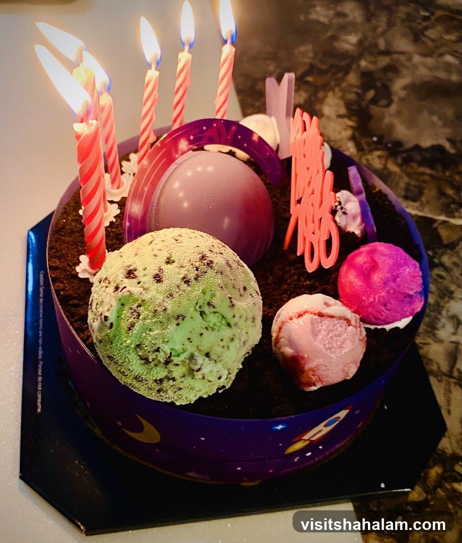 Birthday Cake with Ice Cream Scoops
