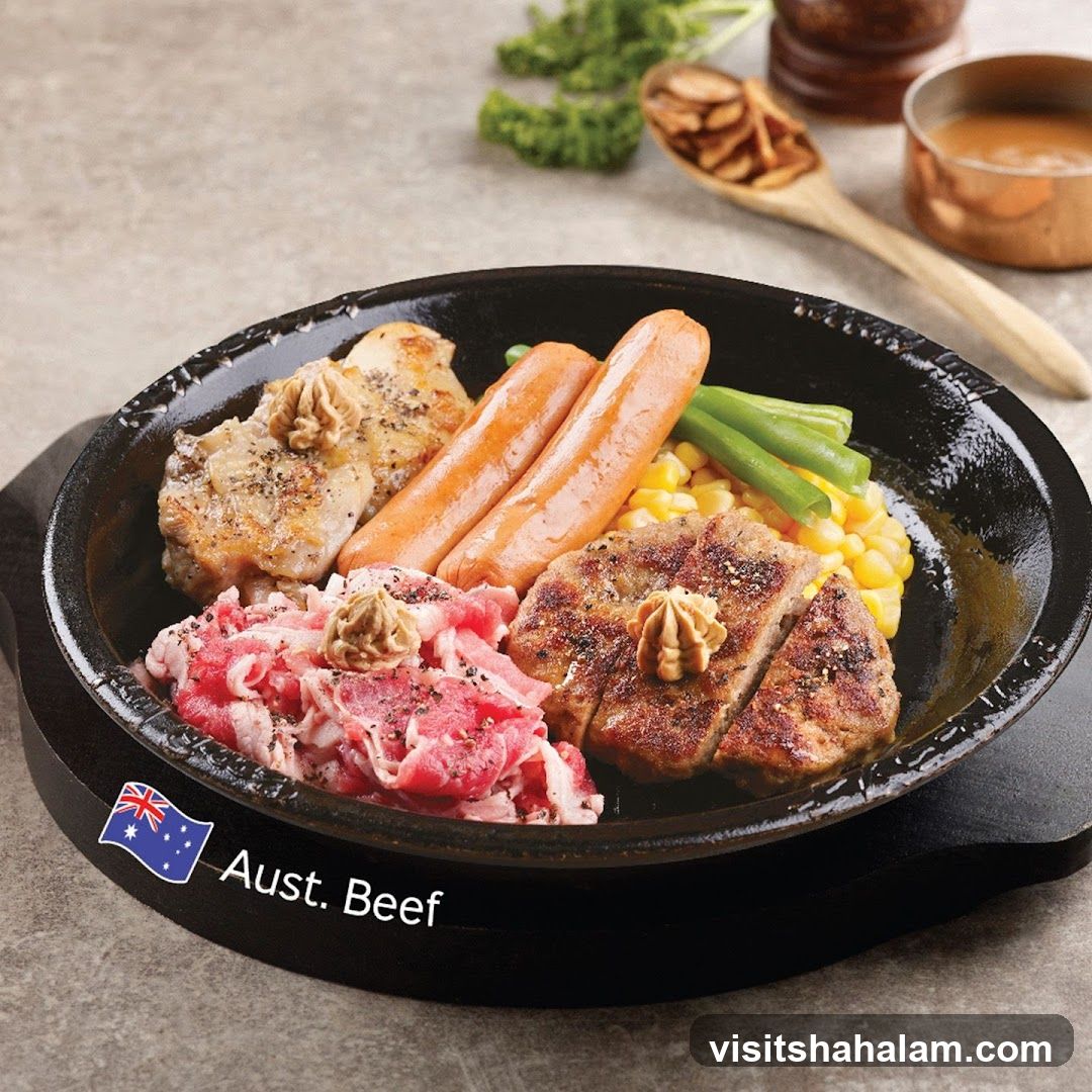 Sizzling Platter with Beef, Chicken, and Sausages