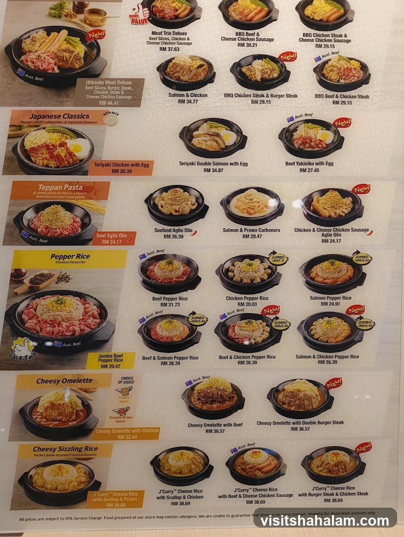 Pepper Lunch Menu