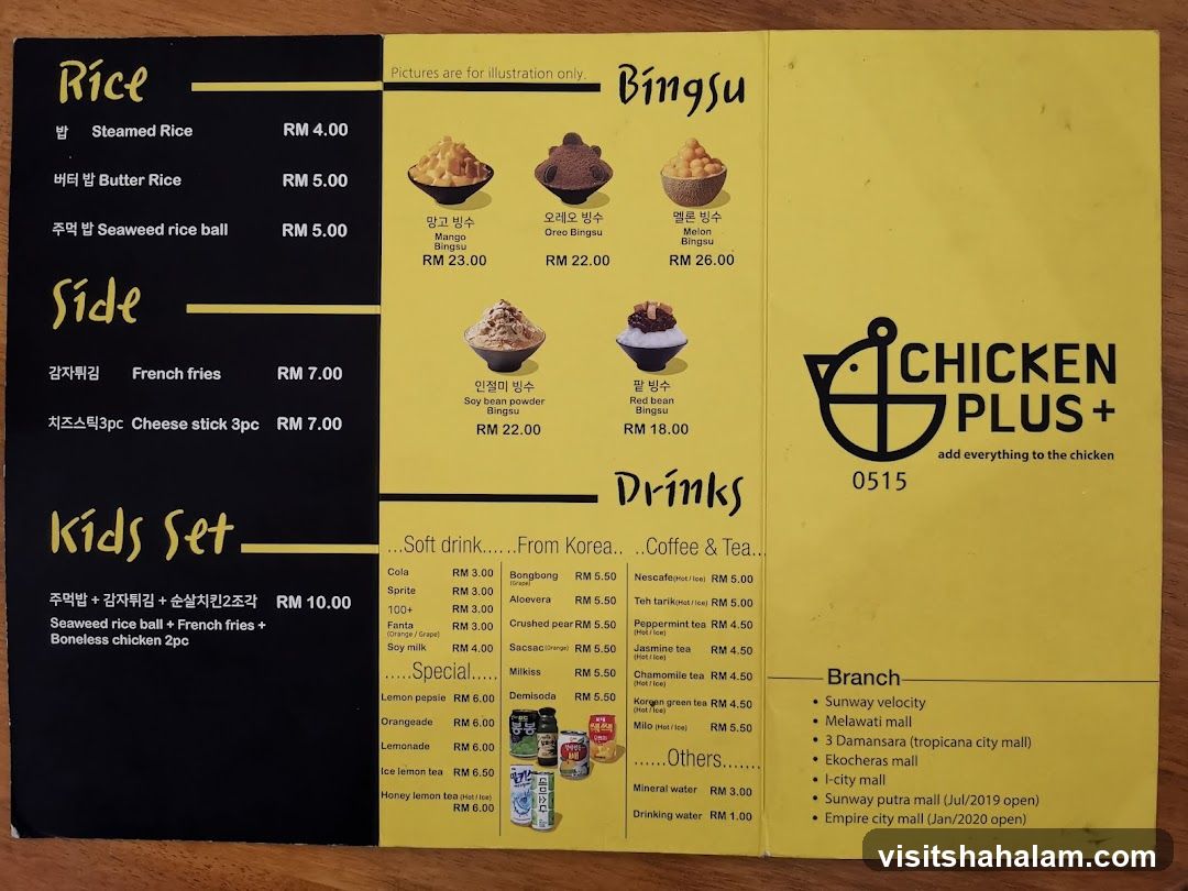 Chicken Plus+ Menu
