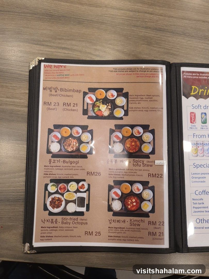 Korean Menu