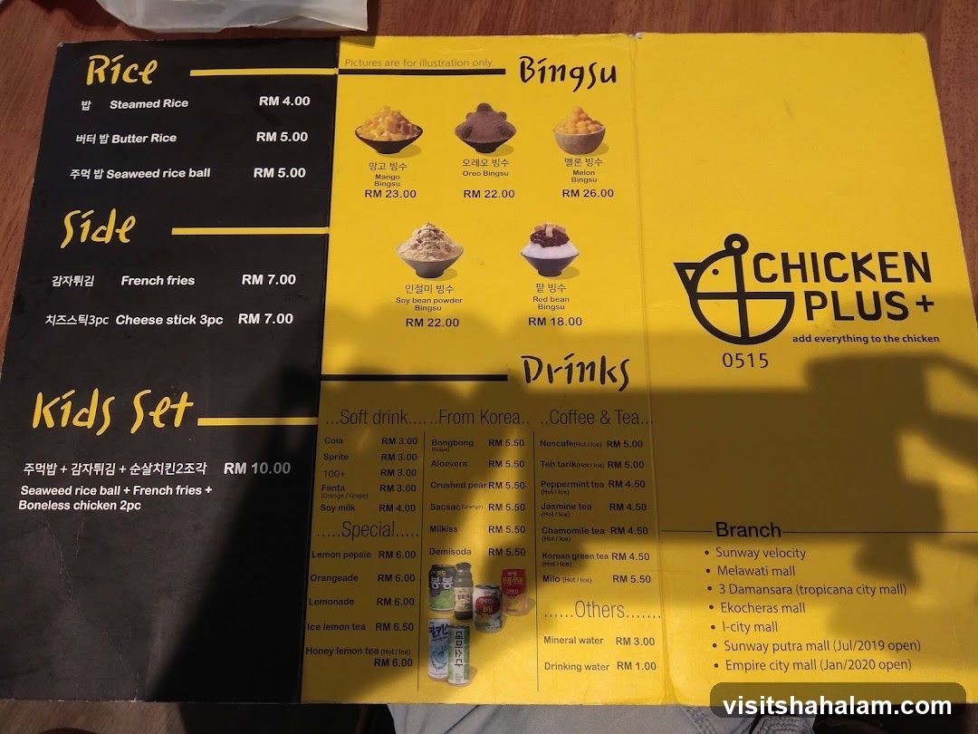 Chicken Plus Menu