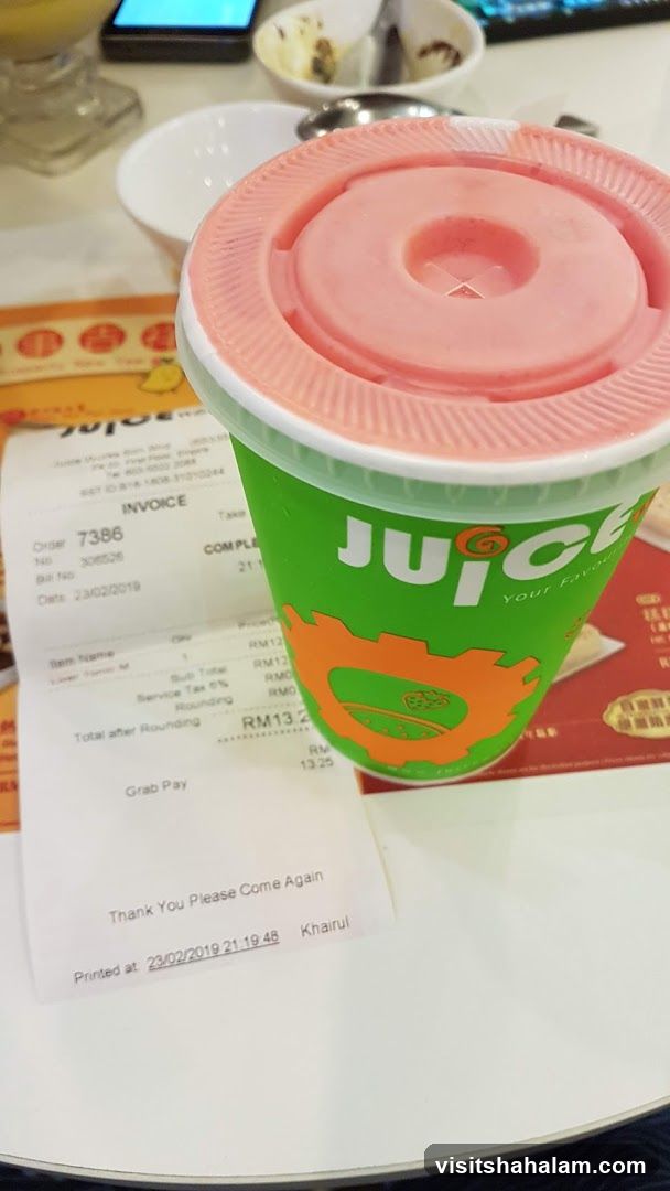 Juice Cup and Receipt