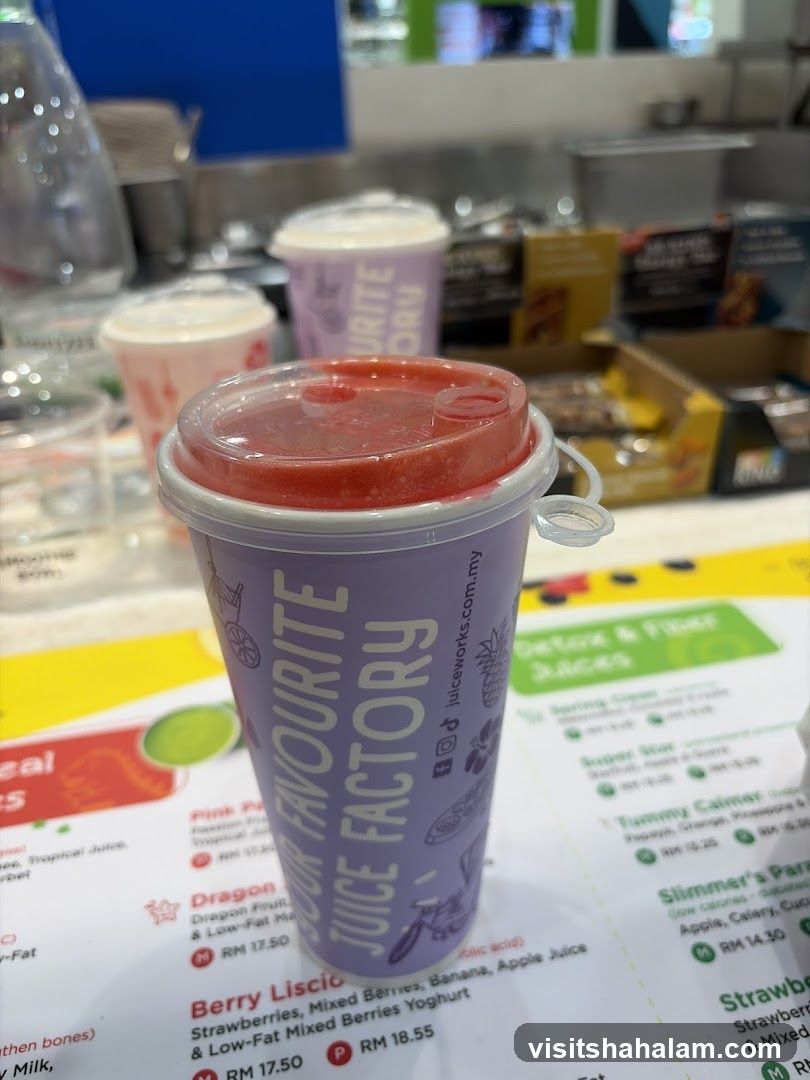 Juice Factory Cup and Menu