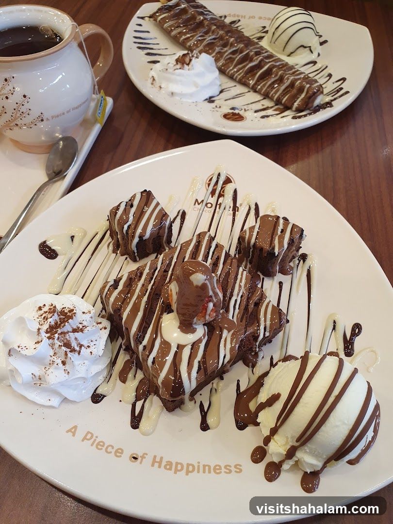 Dessert Platter with Ice Cream and Coffee