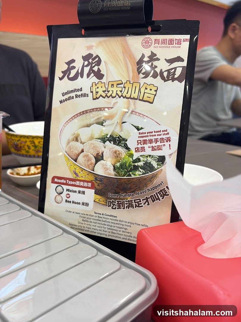 Go Noodle House Unlimited Noodle Refills Menu