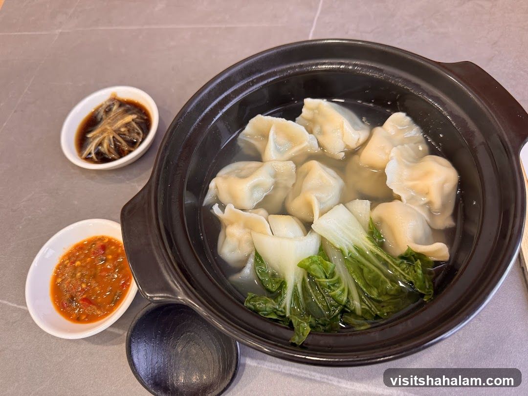 Boiled Dumplings with Bok Choy