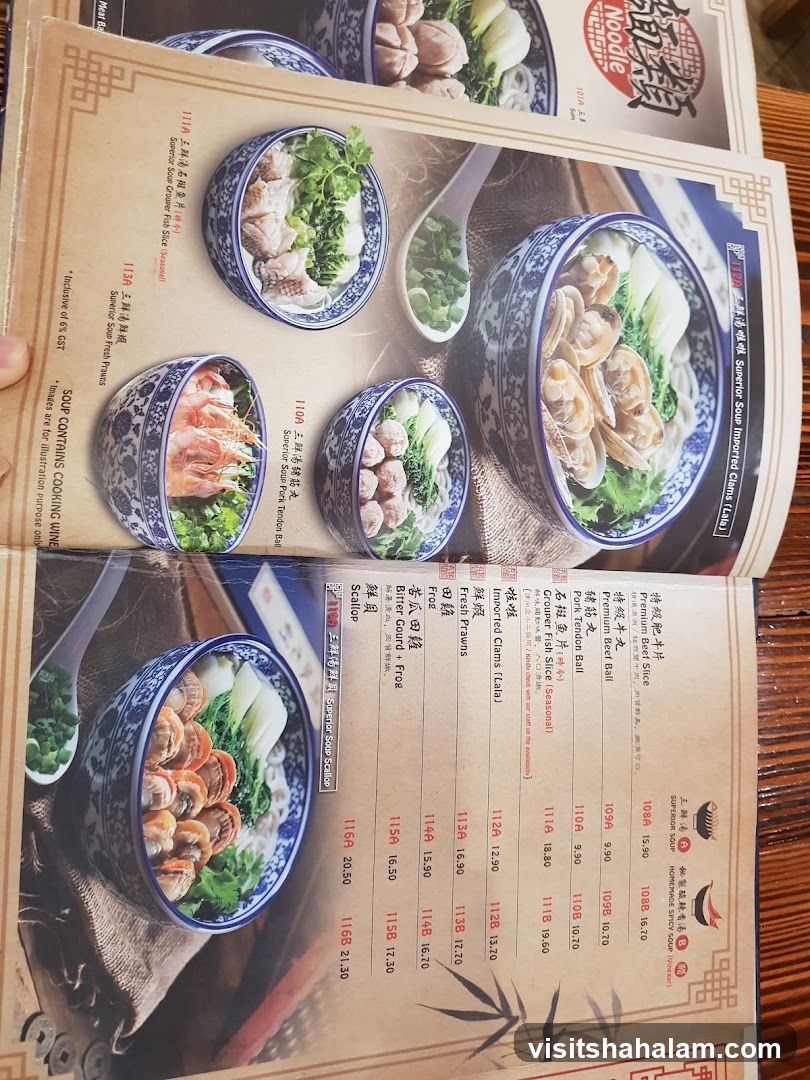 Noodle Menu