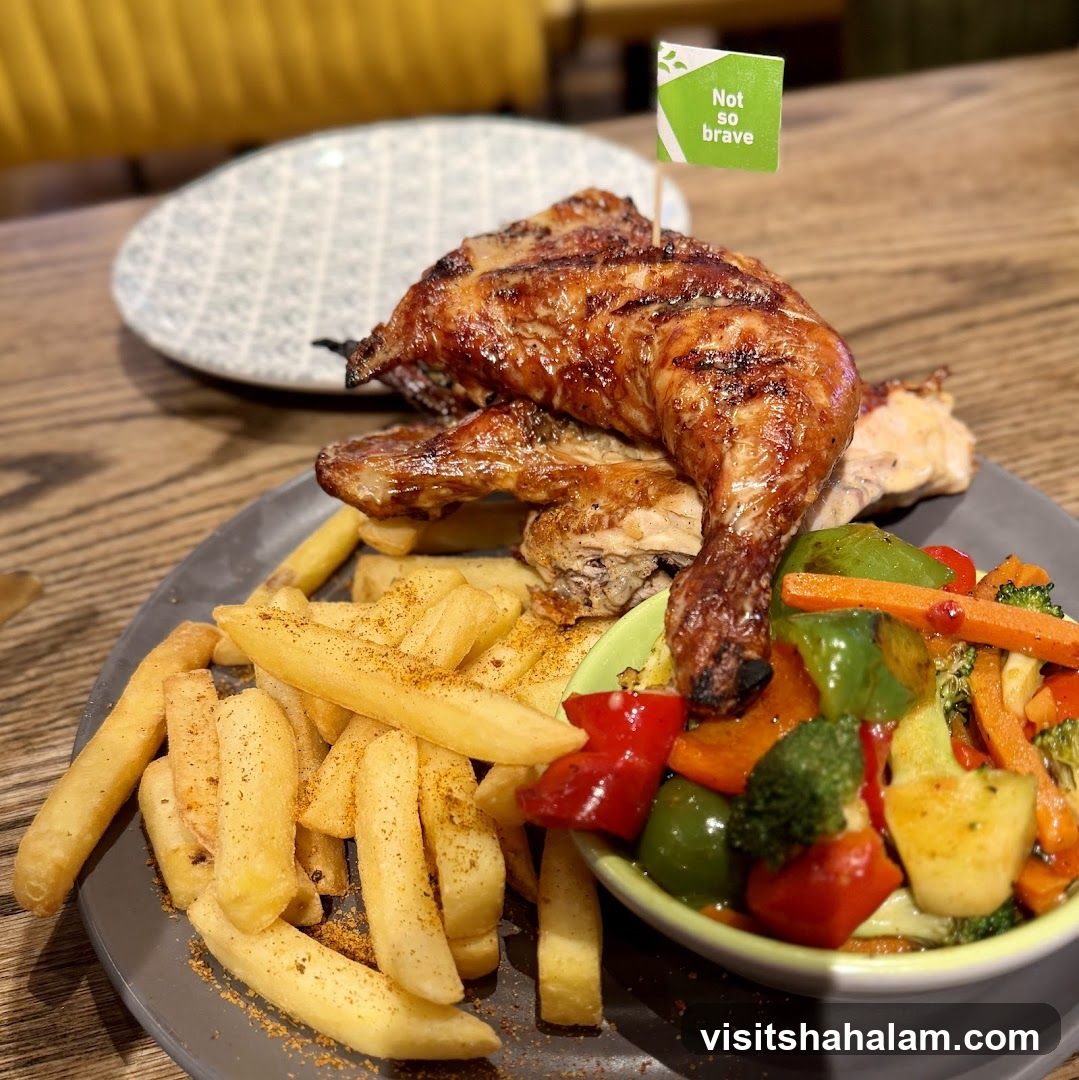 Grilled Chicken with Fries and Vegetables