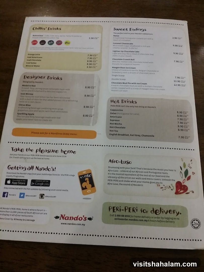 Nando's Menu