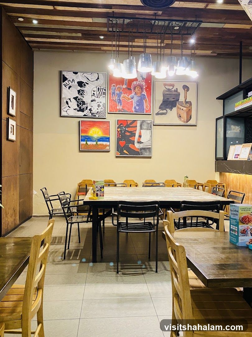 Restaurant Interior with Art and Seating