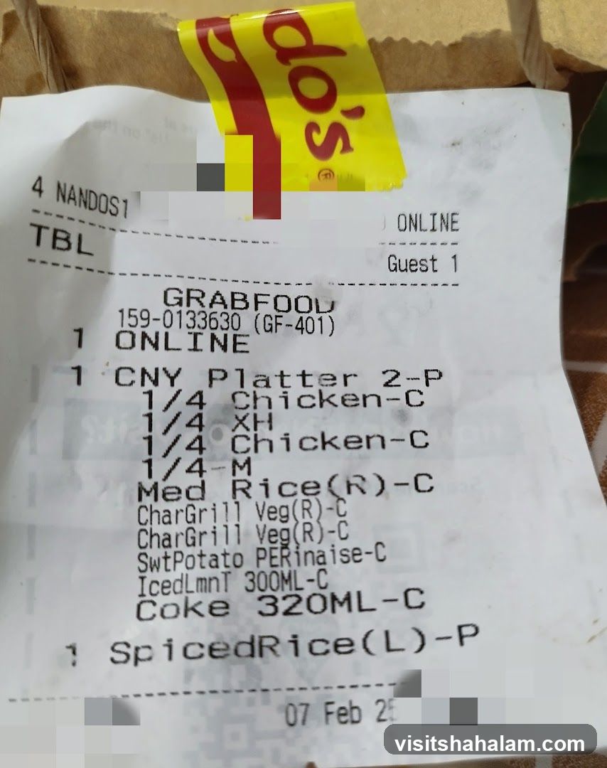 Nando's Receipt