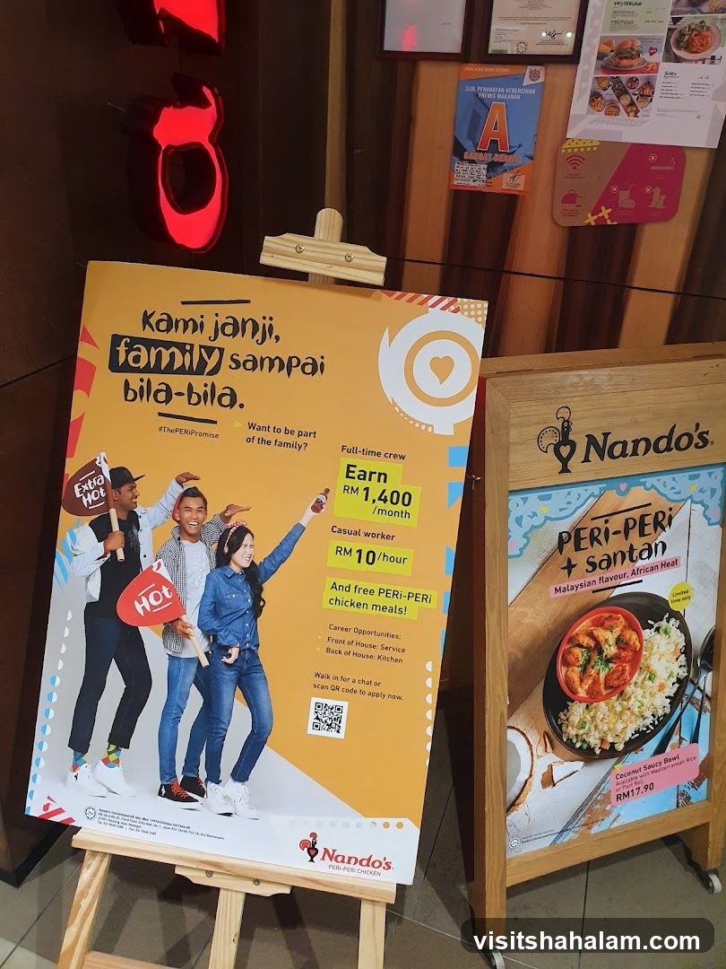 Nando's Recruitment and Menu Board
