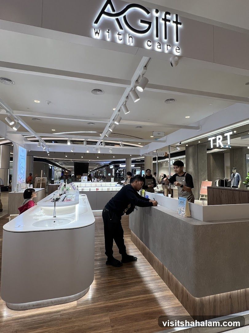Store Interior with Counter and Signage