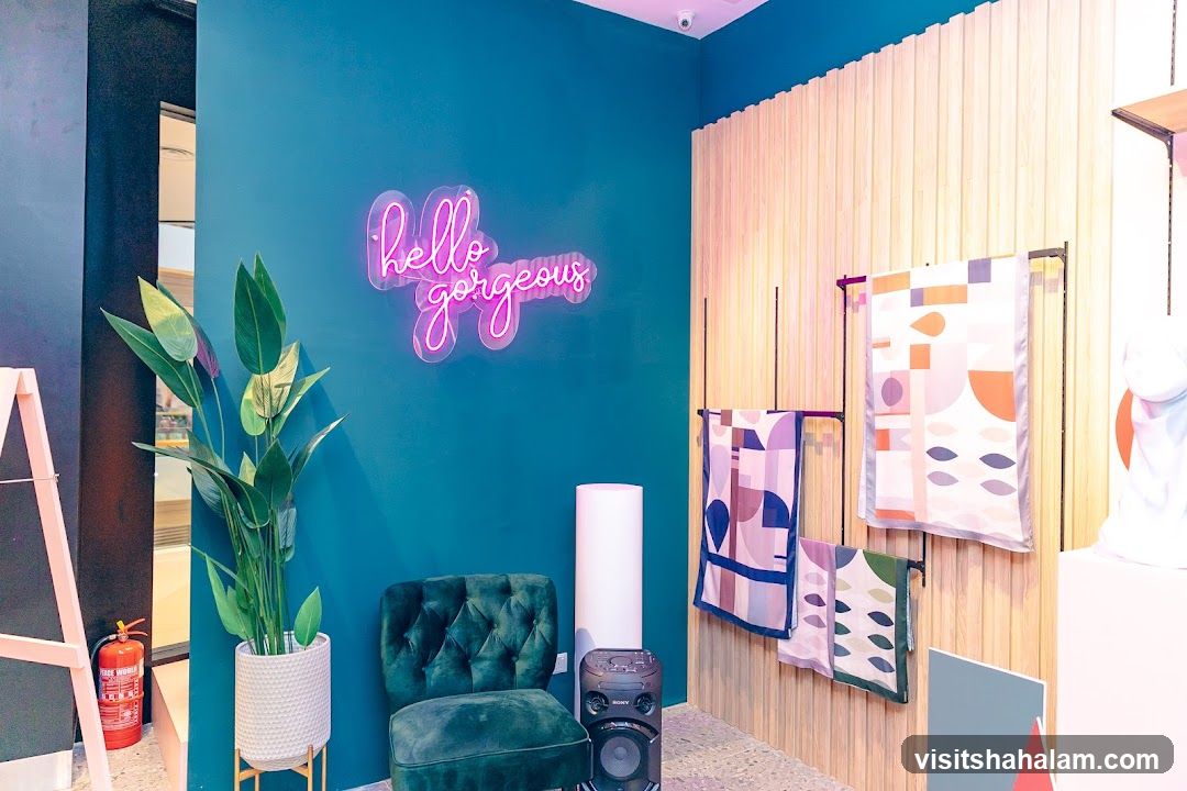Store Interior with Neon Sign