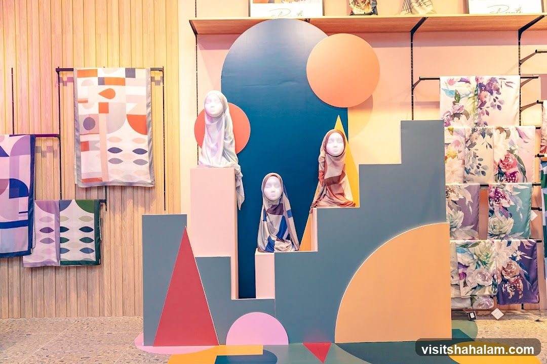 Store Display with Scarves and Mannequins
