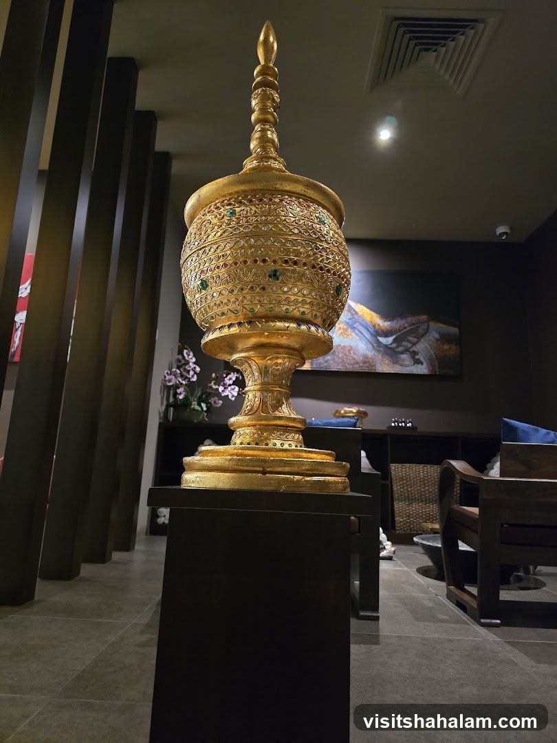 Ornate Golden Urn Display