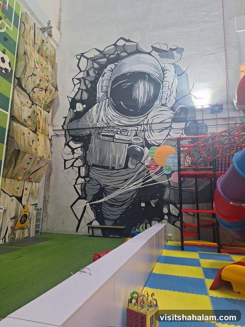 Indoor Play Area with Astronaut Mural