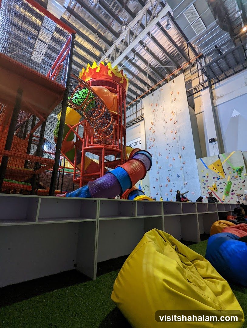 Indoor Play Area with Climbing Wall