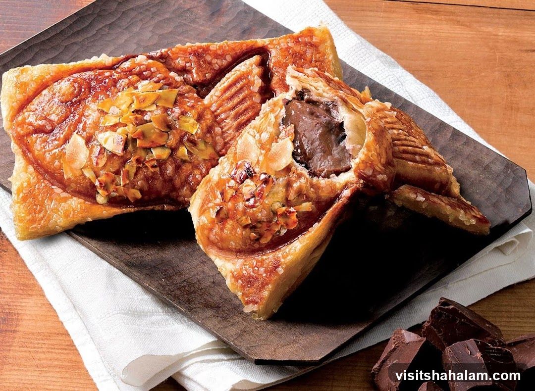 Chocolate Taiyaki with Almonds