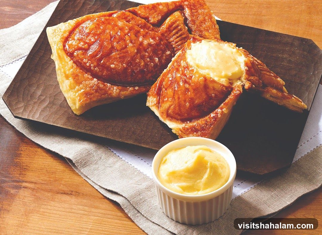 Fish-shaped pastry with custard filling