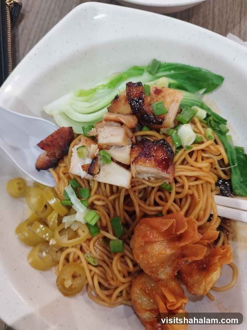 Noodles with Roasted Pork and Wontons