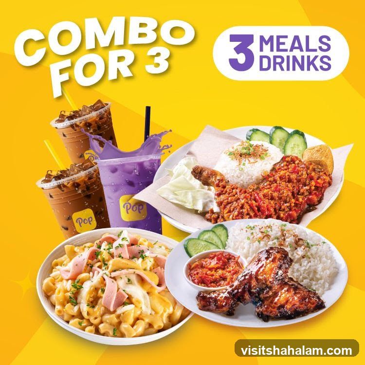 Combo for 3 Meals and Drinks