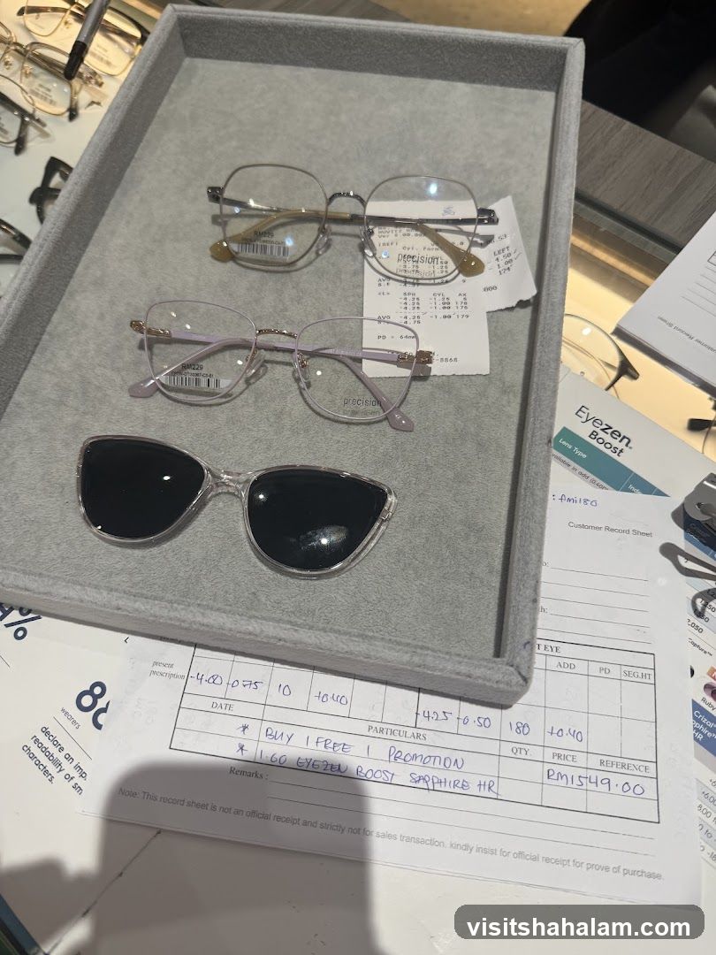 Eyeglasses and promotional material