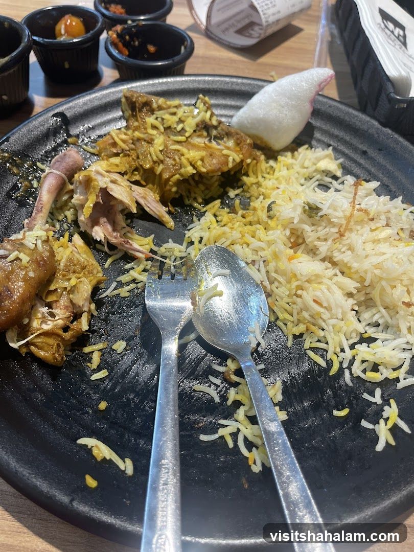 Partially Eaten Biryani Platter