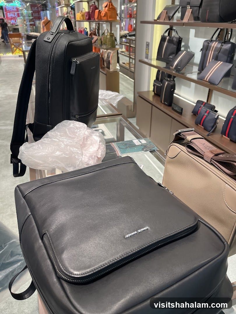 Leather Backpacks and Bags Display