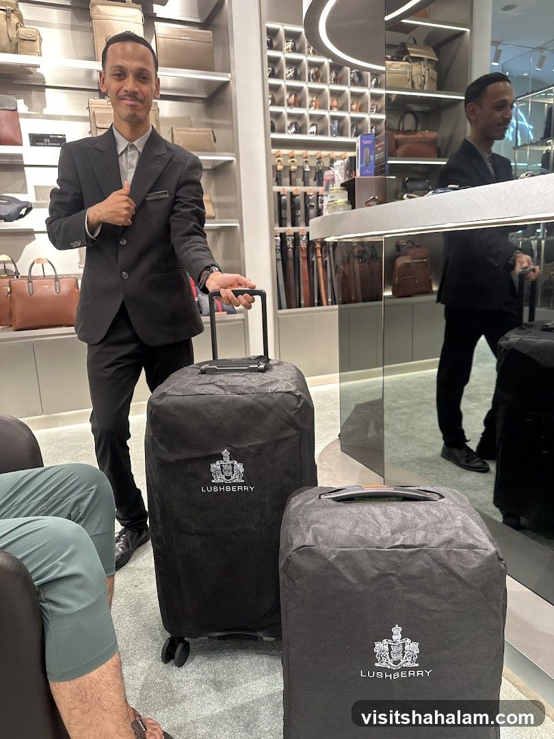 Man in Suit with Luggage