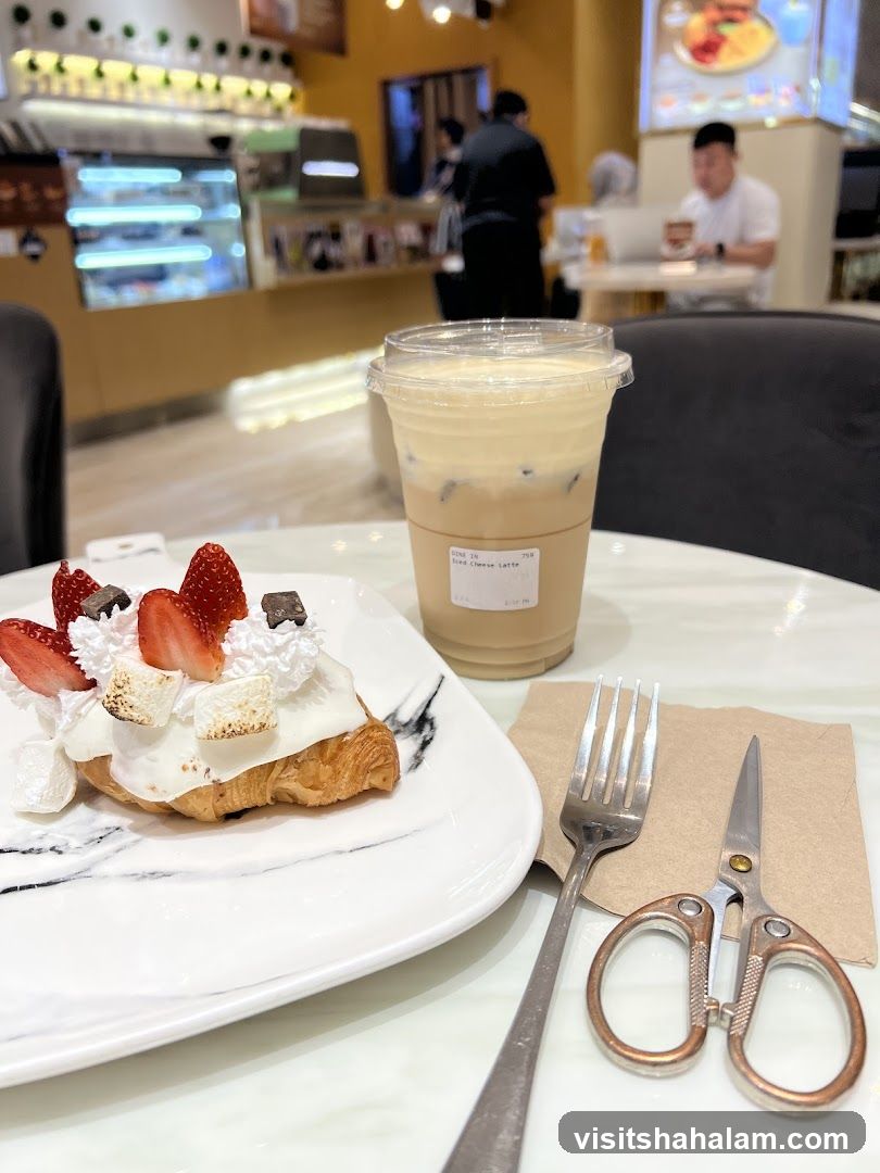 Dessert and Drink at a Cafe