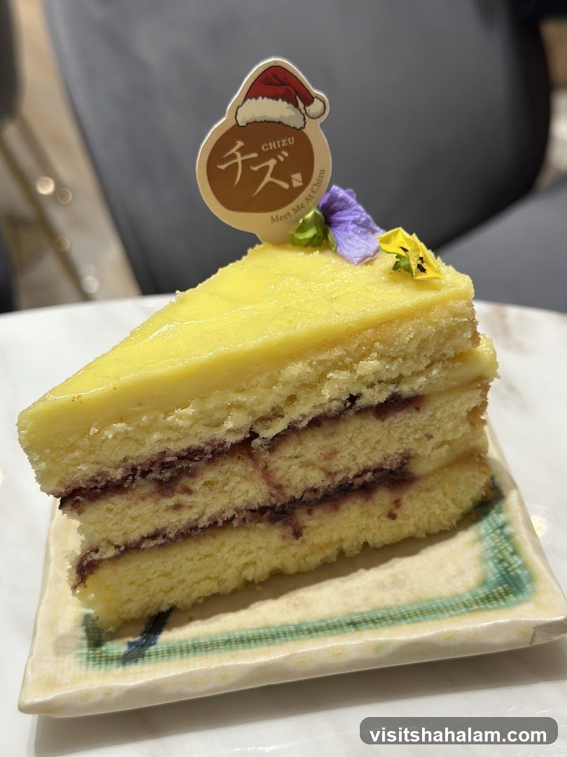Slice of Cake with Festive Topper