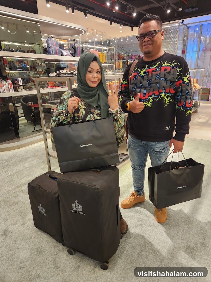 Couple with Shopping Bags and Luggage