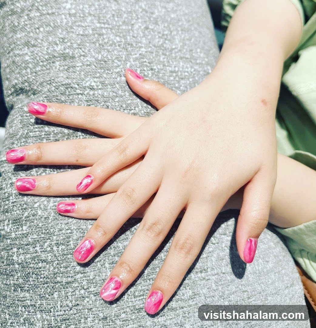Pink Marble Nails