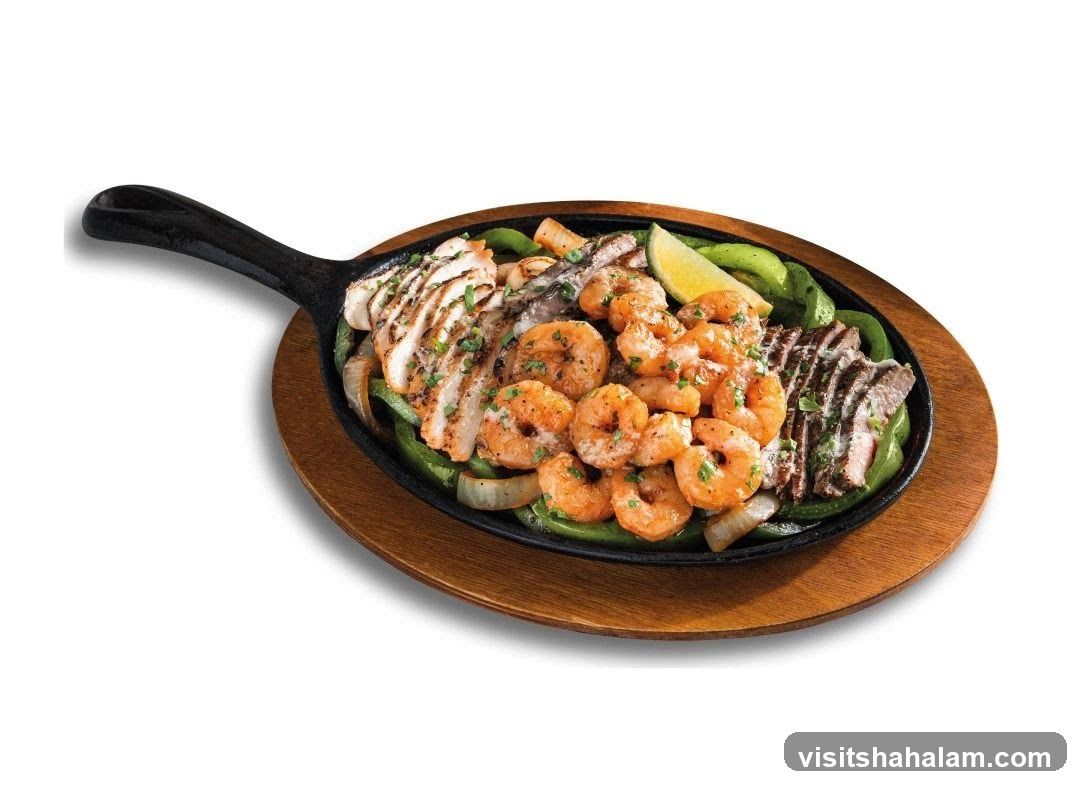 Sizzling Fajitas with Shrimp and Steak