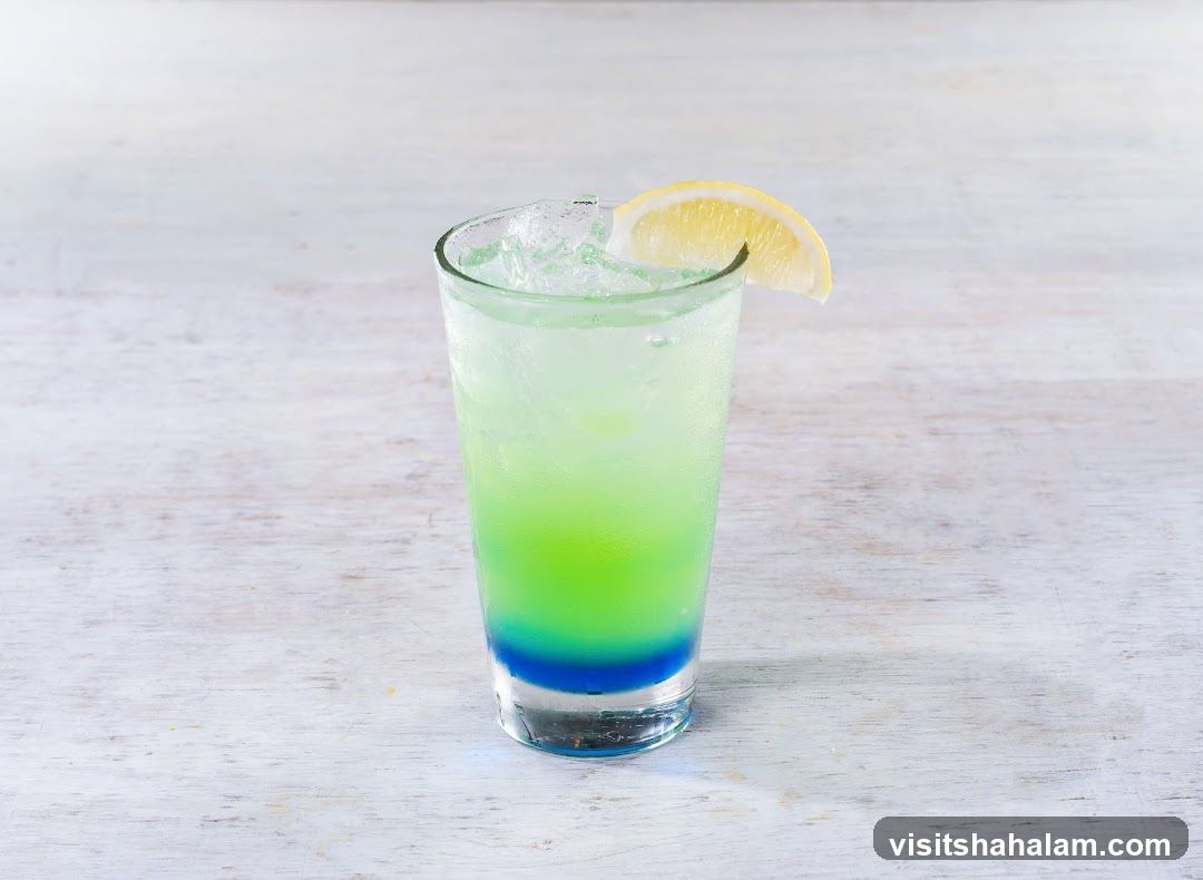 Layered Cocktail with Lemon Slice