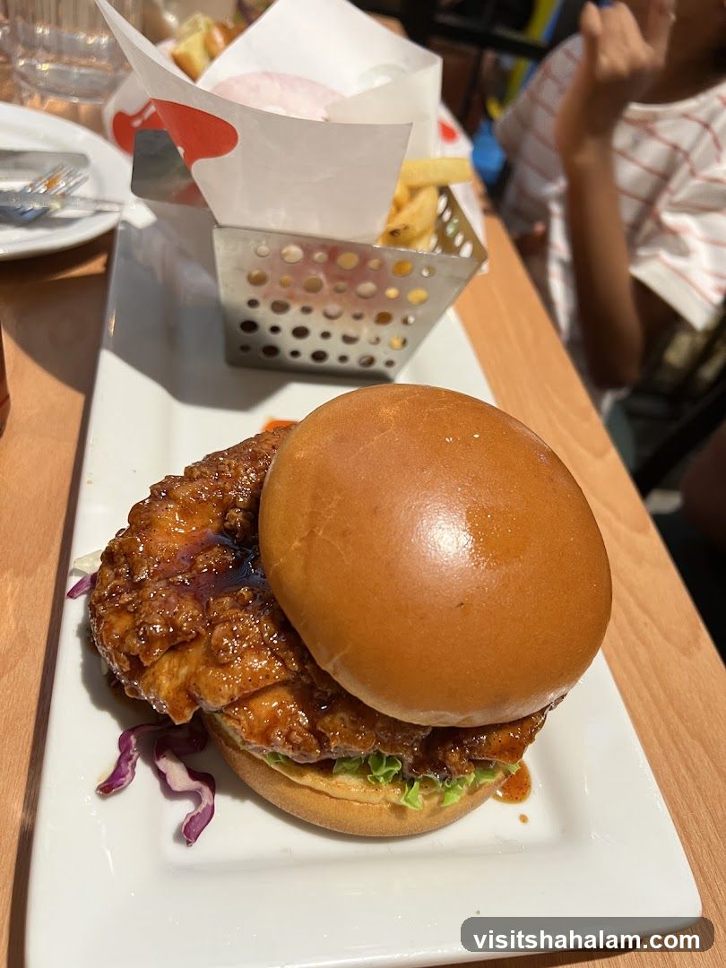 Chicken Burger and Fries